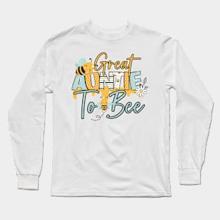 Great Auntie to bee-Buzzing with Love: Newborn Bee Pun Gift Long Sleeve T-Shirt